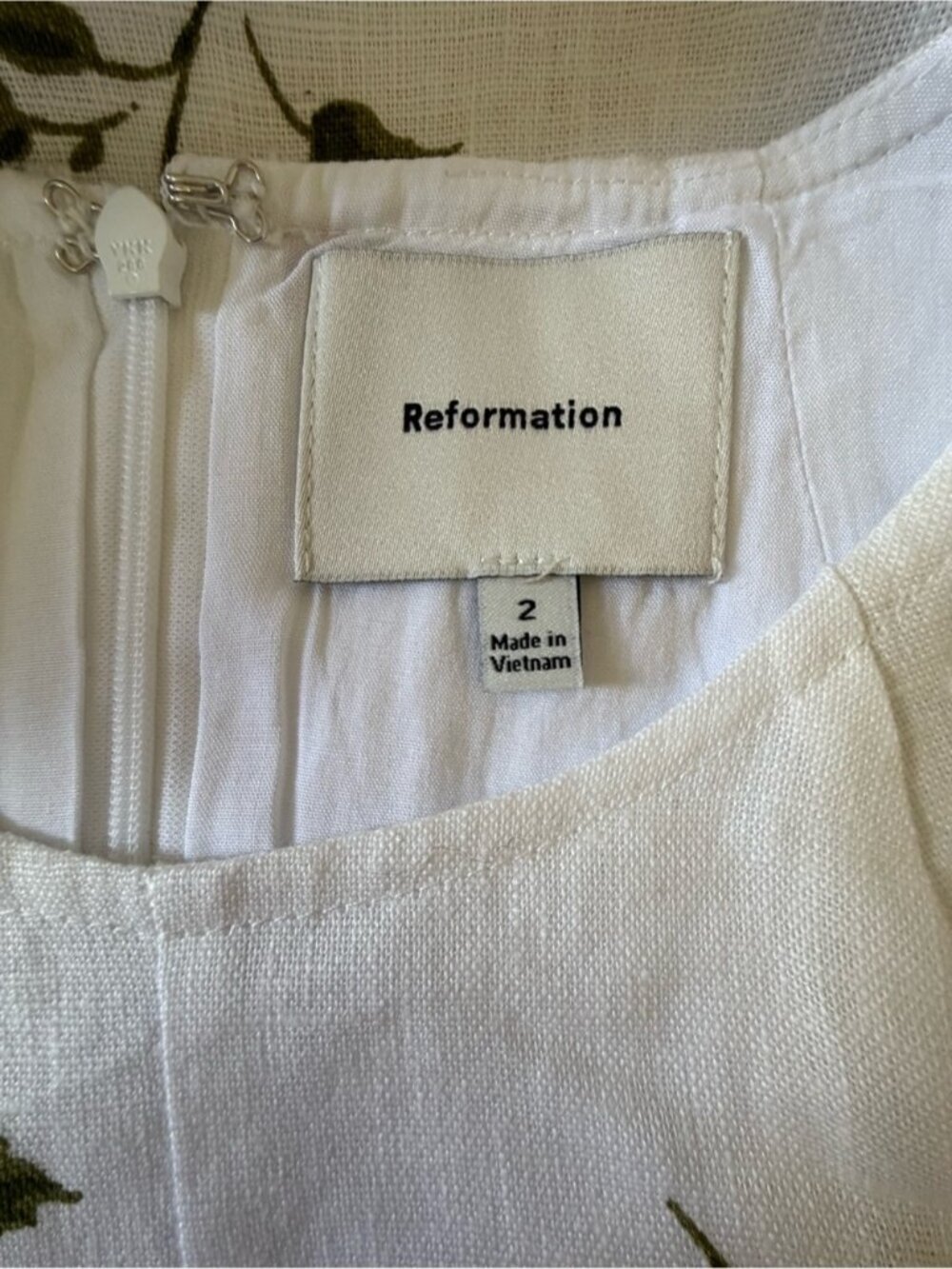 NEW Reformation Cecilia Linen Maxi Dress Floating Rose White Floral | US 2 UK 6 - Picture 14 of 15